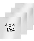 Stainless Steel Sheet Pack Of 4 304 Food Grade 4x4 Inch Thin Plate 1/64 Inch Thick With Protective Film For Kitchen DIY Crafting And Shim Stock