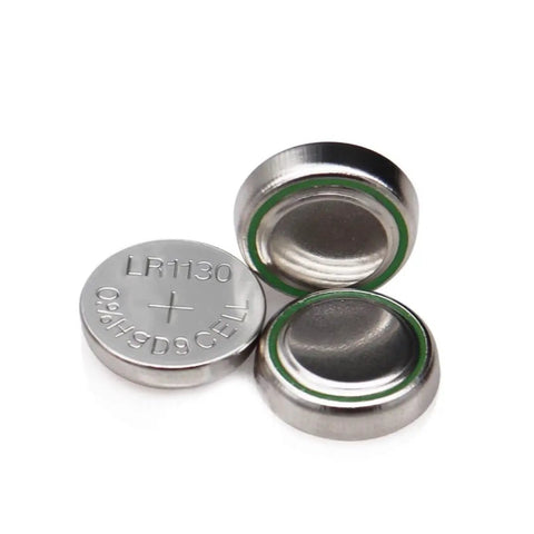 Top Shelf 10 Pack Ag10 Alkaline Button Cell Batteries delivering bulletproof 1 5 volt energy for watches calculators cameras and clocks LR1130 LR54 showing three batteries.