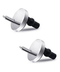 Universal Toilet Seat Quick Release Hinge Fittings Pair Stainless Steel mounts with black plastic, suitable for standard toilet seats.