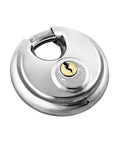 Heavy Duty Disc Padlocks Two Pack Keyed Differently For Storage Units With Three Eighths Inch Shackle Stainless Steel Construction