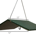Green Poly Weather Cover for Bird Feeders and Bird Houses, 12x12x3 inches, durable poly lumber material with hanging hook