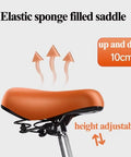Height adjustable saddle of 20 Inch Adult Tricycle With Large Rear Cargo Basket And Lid, showing elastic sponge filling
