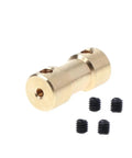 Slick Copper Motor Shaft Coupler Sleeve Adapter With 2mm To 5mm Bore For Rock Solid Torque Transmission with screws.