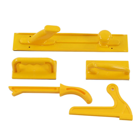Heavy Duty Safety Push Block And Push Stick Kit, 5 Piece ABS Woodworking Guides, bright yellow tools for table saw, router, band saw.