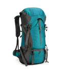 70L Hiking And Camping Backpack For Outdoor Adventures with water resistant ripstop fabric, breathable back panel, and webbing straps.