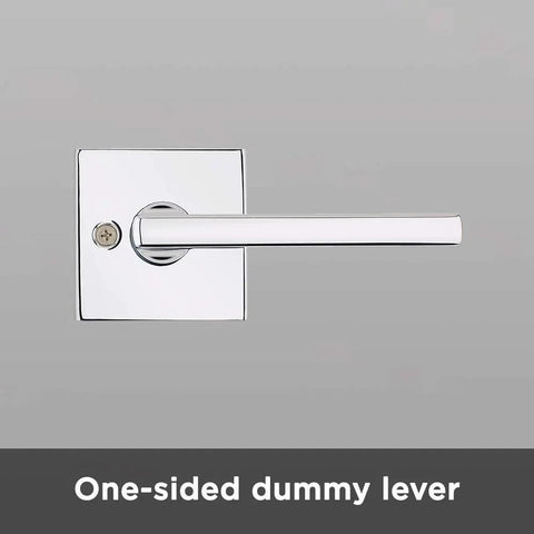 Halifax Door Lever Handle With Iron Black Finish For Hallways And Closets, Slick Modern Square Design, One-sided dummy lever view