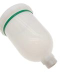 Hella Tough 300ML HVLP Gravity Feed Paint Cup Featuring Stainless Steel Threaded Connector Oil Resistant Plastic Airbrush Sprayer Container For All Mini Pneumatic Spray Guns with green seal.