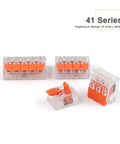 Orange 30-Piece Combination Cable Connector Kit With Fast, Compact Electrical Clamp Terminals for In and Out Wiring