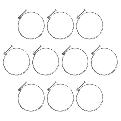 5 Inch Double Wire Hose Clamp Pack Of 10 With Bolt Adjustable Dust Collection Hose Clamp For Dryer Vent HVAC Air And Spiral Vacuum Hoses Zinc Coated Rubber And PVC Compatible Durable Clamp Set For DIY Pros