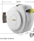 Heavy Duty Wall Mounted Garden Hose Reel With Auto Rewind, 100 Plus 6 Feet Hose, Lock Any Length, 180 Degree Swivel Bracket