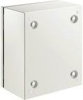 Heavy Duty 12 X 10 X 6 Inch Steel Electrical Enclosure Nema 4x IP66 waterproof junction box front view with mounting holes.