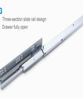 Three Section Full Extension Drawer Slides With Bottom Mount Hidden Damping Detachable Quick Release Latches 600mm Length