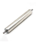 Durable stainless steel conveyor roller, 25x400x440 mm, for industrial use, moves packages efficiently.