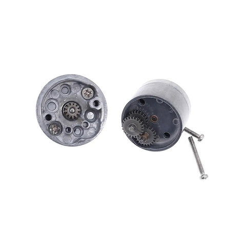 Heavy Duty DC Geared Motor 6V 12V 24V with visible gears and casing for enhanced torque in machinery applications.