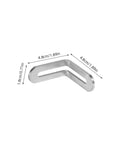 Stainless Steel L Shaped Brackets For Furniture Frames And Wood Shelves With Slotted Design 20 Pack size dimensions shown