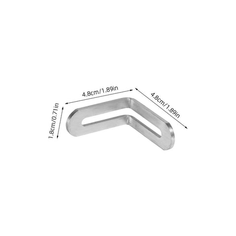 Stainless Steel L Shaped Brackets For Furniture Frames And Wood Shelves With Slotted Design 20 Pack size dimensions shown