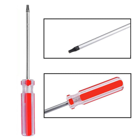 Kickass Heavy Duty T20 Torx Magnetic Screwdriver With Solid Chrome Vanadium Shaft And High Torque Grip For Quick Tech Hacks And Reliable Home Fixes, showing chrome shaft and red handle