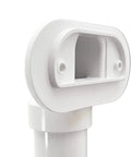 Polished Nickel Tip Toe Bathtub Drain Plug Kit With Linear Overflow Plate And Fittings 5 Pack showing white drain fitting detail.