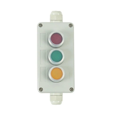 3 Stack LED Industrial Signal Tower Light Andon Lights No Buzz Steady On Red Yellow Green With Self Locking Switch For Warehouse