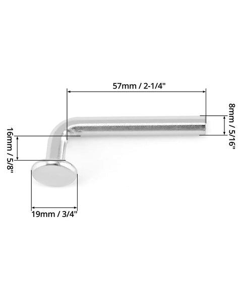 Universal Pallet Rack Safety Bolts Set, Built to Last Heavy Duty Drop Pins For Shelving Systems, detailed side view