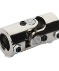 Rock Solid Chrome Steering Shaft U Joint 1 Inch Double D By 1 Inch Double D Single Universal Joint 83Mm Driveline Coupling close-up view.