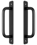 2 Pack Aluminum Alloy Sliding Barn Door Handle With Plate 128mm Center To Center Hole Spacing 5.9 Inch Total Length Black Finish