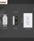 20 Amp GFCI Outlet With Self Test Nightlight, Tamper Resistant Receptacle, LED Indicator, UL Listed, Wall Plate Included, Matte White, 4 Pack dimensions