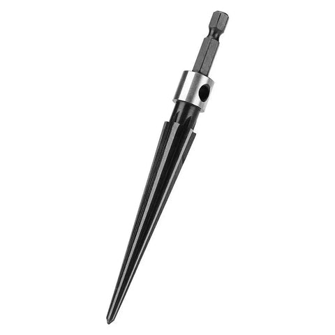 Hand Reamer Tool With T Handle For Pin Holes Hex Tapered Reamer Drill Bit, visible black high speed steel, 128mm long