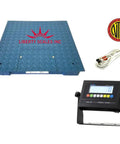 Heavy Duty Warehouse Floor Scale, 24X24 Pallet Platform with digital indicator and cables for shipping operations.