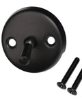 3-1/8 Inch Trip Lever Bathtub And Shower Drain Kit With Two-Hole Overflow Faceplate Beehive Strainer Matte Black Finish close-up