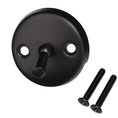 3-1/8 Inch Trip Lever Bathtub And Shower Drain Kit With Two-Hole Overflow Faceplate Beehive Strainer Matte Black Finish close-up