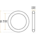 Red Silicone O Ring Replacement Set 35mm Outer Diameter 30.2mm Inner Diameter 2.4mm Cross Section VMQ Seal Gasket 50 Durometer