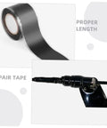 Self Adhesive Silicone Tape Leak Repair For Garden Hose And Pipes Quick Weatherproof Sealing Tape For Cars Home And Workshop Use Ideal For Plumbing Leaks Outdoor Hoses And Ducts shown in roll and applied on wire