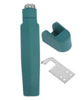 Durable Commercial Oven Handle For Baking Dryer, green heat-resistant grip with metal attachment for industrial kitchen use.