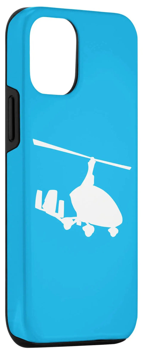 Gyrocopter Model Silhouette Phone Case For Autogyro Pilots And Gyroplane Enthusiasts Two Part Protective Case For 12 And 12 Pro Smartphones