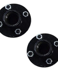 Two 4 On 4 Inch Trailer Axle Kit Set With 2000 Lb Capacity Including Idler Hubs Round Spindles Bearings Seals Grease Caps Wheel Nuts And Hardware For 4 On 4 Bolt Pattern Replaces 008-259-05, black idler hubs top view