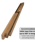 Heavy Duty Wooden Table Extension Slides Pair Built Tough Featuring Smooth Equalizer Mechanism For Large Dining Tables supports 100" tops.
