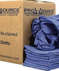 Virgin Surgical Lint Free Blue Cotton Huck Towels 5 lb Box 16 by 25 inch shown with box and folded towels