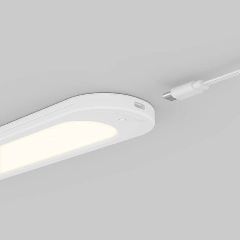 Plug of RGB Under Cabinet Lighting Kit With Motion Sensor, 3 Ultra Thin Panels, remote, adjustable brightness and color temperature.