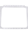 Top view of Upgraded Deli Drawer Hanger Without Glass Replacement For 15 Inch Wide Meat Drawer Shelf with white frame.