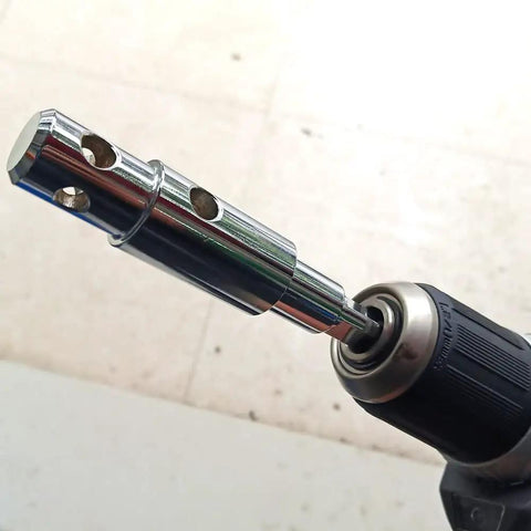 Two Stage Auger Adapter Lets Your Power Drill Drive Three Quarter And Seven Eighths Inch Auger Shafts, Durable Alloy Steel