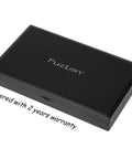Pocket Size Digital Gram Scale With 0.01g Precision, 200g Capacity, closed black case, warranty text, portable mini scale box