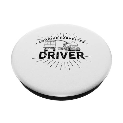 Combine Harvester Driver PopGrip For Phones Funny Harvesting Machine Theme Gift For Farmers And Farm Fans With Easy Adhesive Backing Durable Grip Perfect For Men Women And Kids Realistic Harvest Vehicle Vibe showing bold text and harvester graphic on top