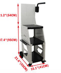Professional tool cart for Spot Weld Dent Puller Machine For Auto Body Repair Pro Grade Dent Removal Tool, dimensions shown.