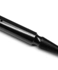 Spindle With 3/8 Inch Arbor Hole For Lathe Motor Friction Grip Right Hand Tapered Threaded 6 Inch Overall Length Machined Cold Rolled Steel Anodized Black Finish 3/4 Inch Stock Solid Precision Spindle For High Speed Lathe, showing tapered design.