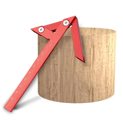 Red Aluminum Alloy Center Positioning Ruler Pro Grade For 45 90 Degree Right Angles And Centerline Marking High Precision Metric Arrow Tool Multi Function Layout Guide For Accurate Scribing Durable Anodized And Wear Resistant Construction, red aluminum alloy ruler on wood