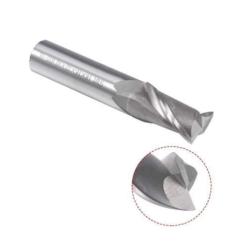 End mill cutter, 2-flute straight shank, HSS-AL, 18x16x32 mm, front view