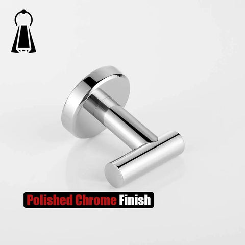Chrome Bathroom Towel Hook Set Heavy Duty 304 Stainless Steel Wall Mounted Coat Robe Hooks For Bathroom Kitchen Garage Rust Resistant Polished Finish Easy Install Pack Of 4 TH100-CH-P4
