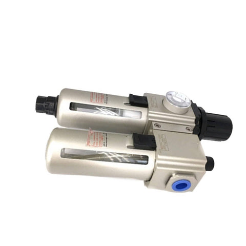 Preparation Unit For Standard Pneumatic System FRL Style Combo With 20006 And 20008 Parts One Eighth To One Quarter Inch Inlet Size