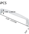 Six Piece Aluminum Alloy White Cabinet Drawer Pull Set With Screws, Elegant Modern Handles, Length 14.2 cm, Side View